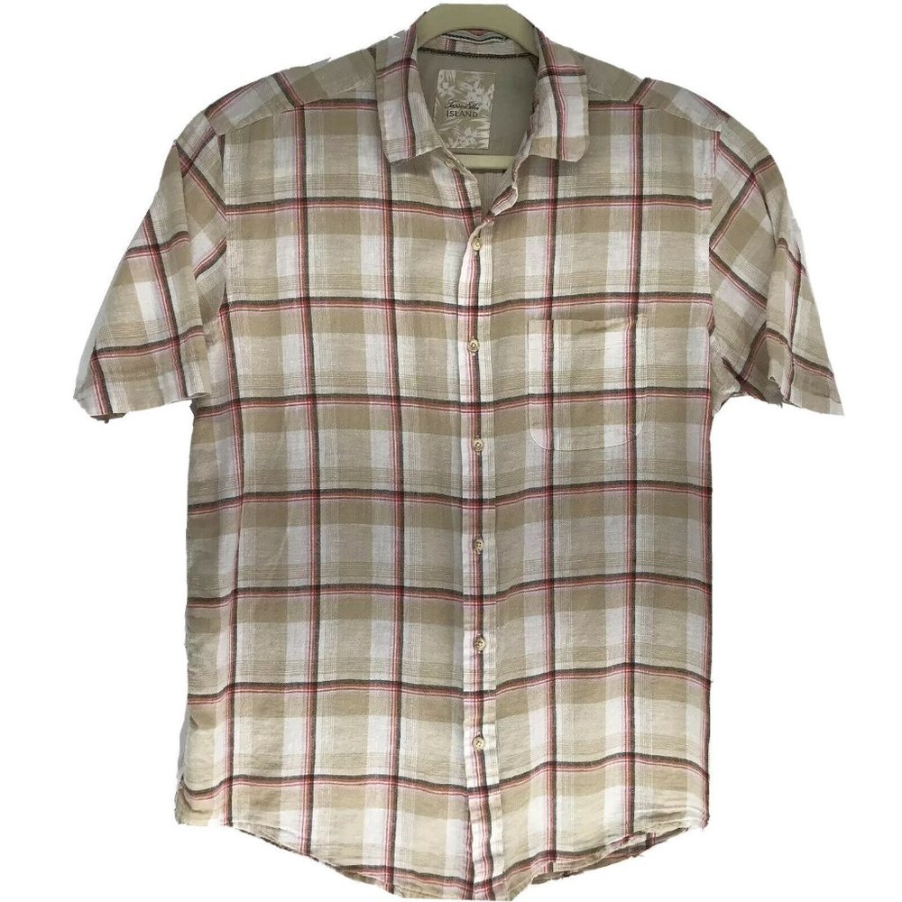 Tasso Ella Island Button Front Size Large Linen